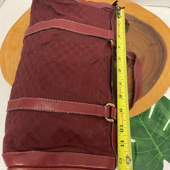 Vintage Gucci Burgundy Micro G Canvas Boston Bag - Picture 11 of 15
